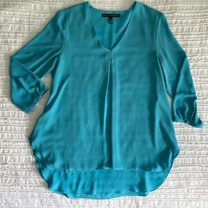 White House Black Market Teal Women’s Blouse - Size 8